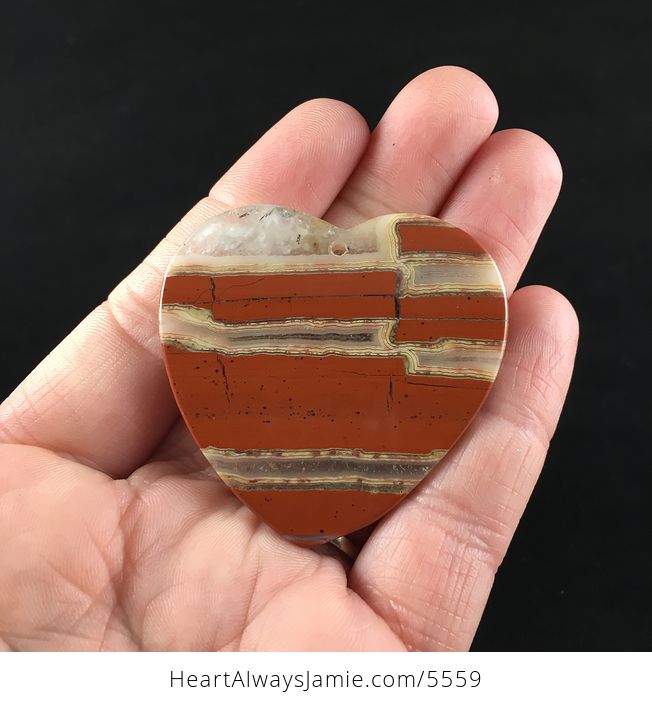 Heart Shaped Red Jasper Stone Jewelry Pendant - #XzZIl0xvmn4-6
