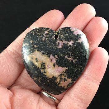 Heart Shaped Rhodonite Stone Jewelry Pendant #D9l5rQ7NvME
