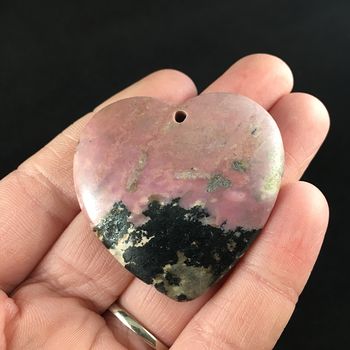 Heart Shaped Rhodonite Stone Jewelry Pendant #szZinIpNJR0