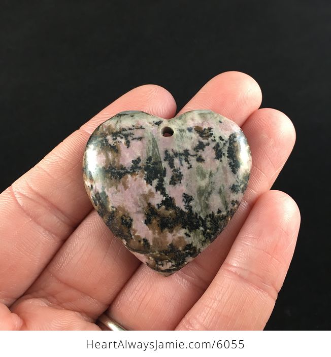 Heart Shaped Rhodonite Stone Jewelry Pendant - #AiZSYt1yCI0-1