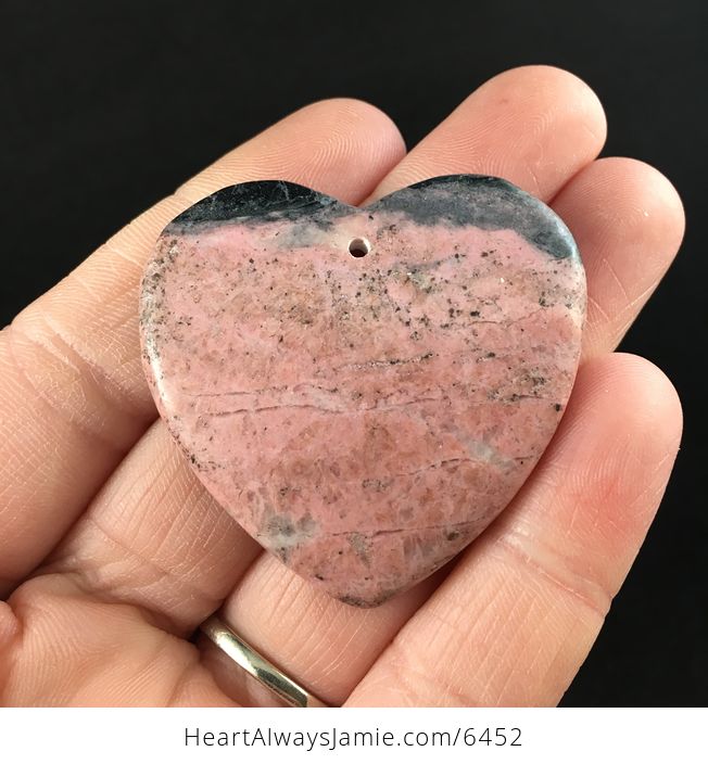 Heart Shaped Rhodonite Stone Jewelry Pendant - #JLzvXk2CJTY-1