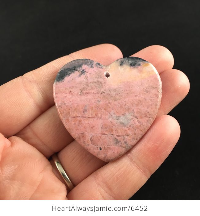 Heart Shaped Rhodonite Stone Jewelry Pendant - #JLzvXk2CJTY-6