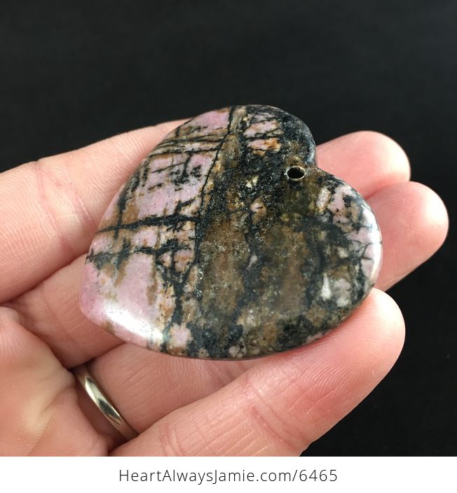 Heart Shaped Rhodonite Stone Jewelry Pendant - #nDaRmWpKGj0-3