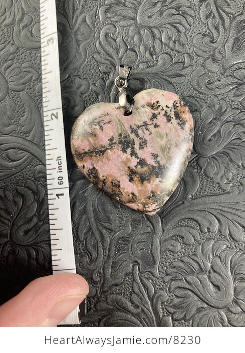 Heart Shaped Rhodonite Stone Jewelry Pendant - #nNYZZyJh3dk-6
