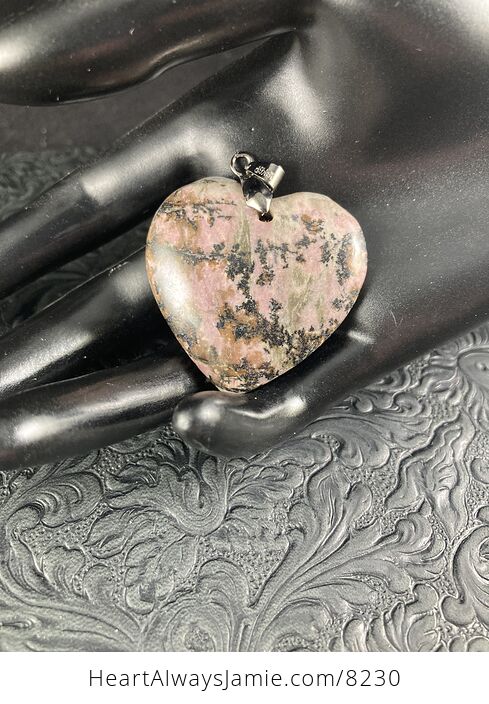 Heart Shaped Rhodonite Stone Jewelry Pendant - #nNYZZyJh3dk-7