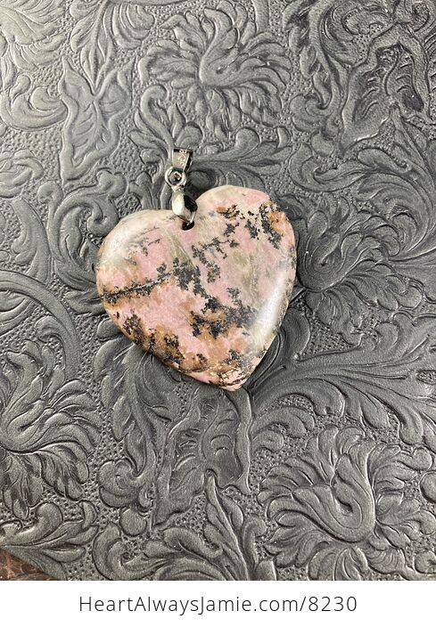Heart Shaped Rhodonite Stone Jewelry Pendant - #nNYZZyJh3dk-5