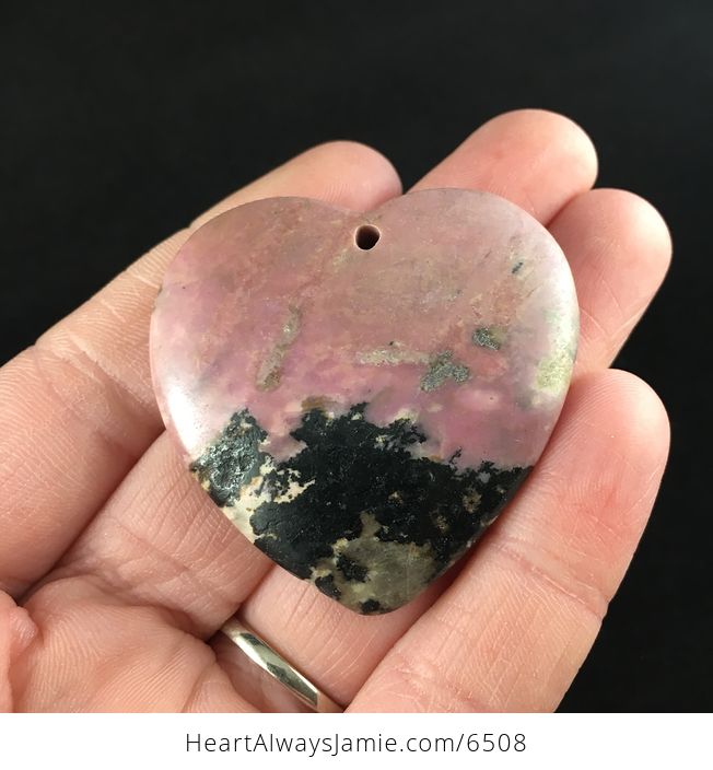 Heart Shaped Rhodonite Stone Jewelry Pendant - #szZinIpNJR0-1