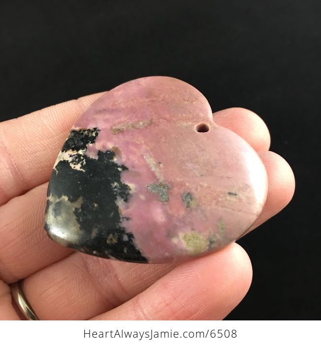 Heart Shaped Rhodonite Stone Jewelry Pendant - #szZinIpNJR0-3
