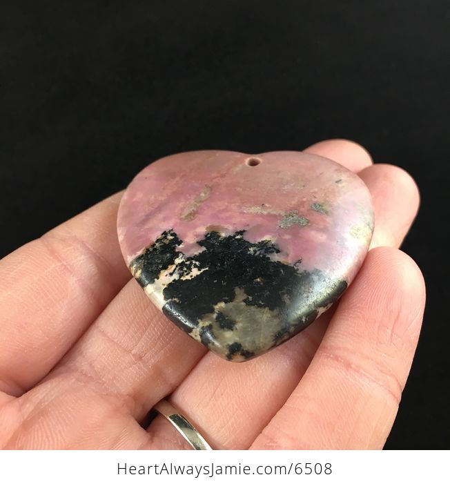 Heart Shaped Rhodonite Stone Jewelry Pendant - #szZinIpNJR0-2