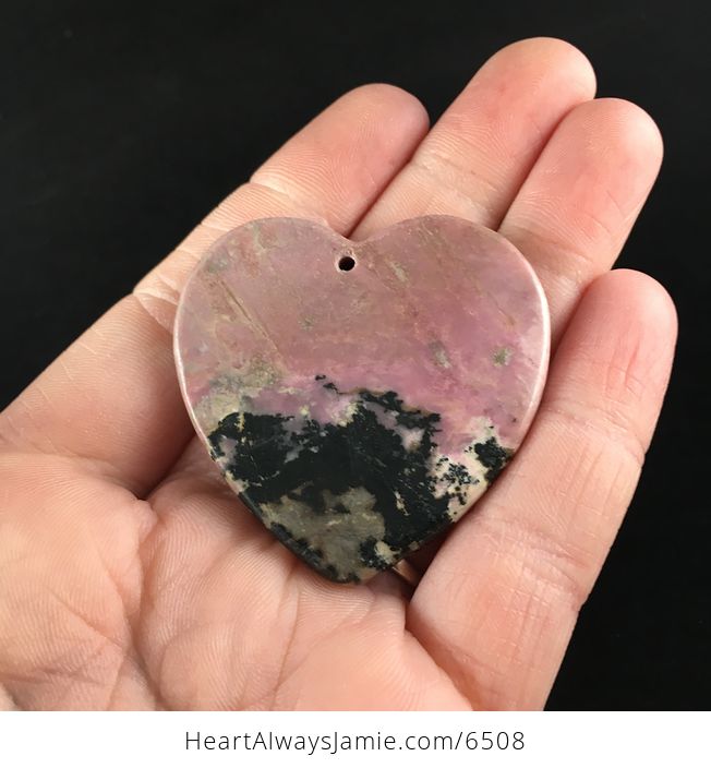 Heart Shaped Rhodonite Stone Jewelry Pendant - #szZinIpNJR0-6