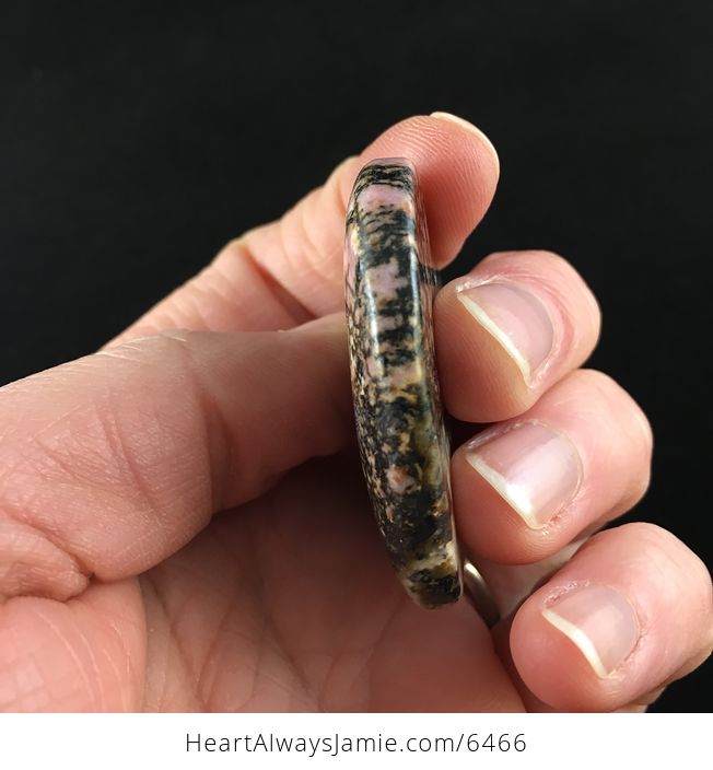 Heart Shaped Rhodonite Stone Jewelry Pendant - #wWsOrQGwK0g-5