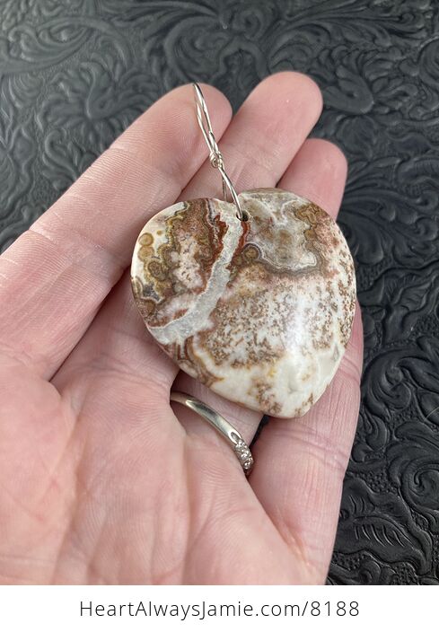 Heart Shaped Rosetta Jasper Stone Jewelry Pendant - #QWgBi83a07Y-3