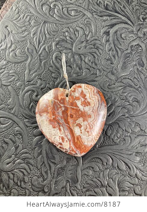 Heart Shaped Rosetta Jasper Stone Jewelry Pendant - #cUEPmWDNmgs-2