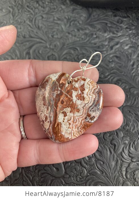 Heart Shaped Rosetta Jasper Stone Jewelry Pendant - #cUEPmWDNmgs-4