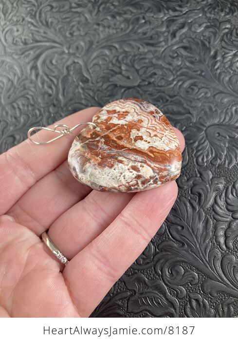 Heart Shaped Rosetta Jasper Stone Jewelry Pendant - #cUEPmWDNmgs-7