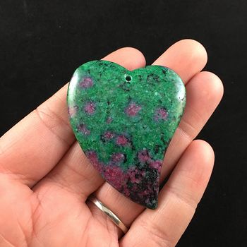 Heart Shaped Ruby in Fuchsite Stone Jewelry Pendant #S6oWD4kk91c