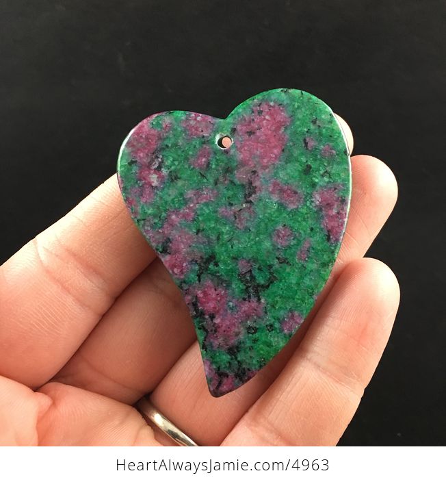 Heart Shaped Ruby in Fuchsite Stone Jewelry Pendant - #S6oWD4kk91c-5