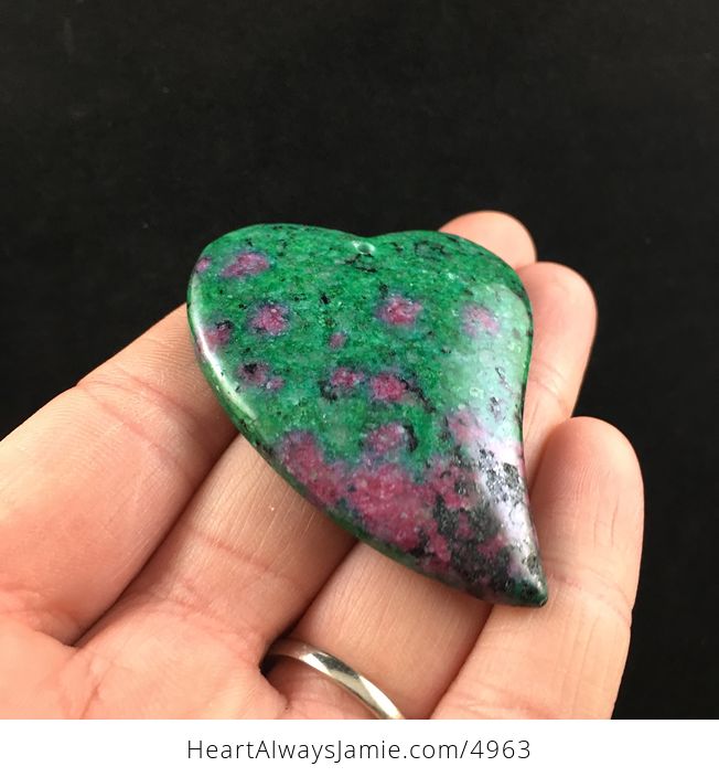 Heart Shaped Ruby in Fuchsite Stone Jewelry Pendant - #S6oWD4kk91c-2