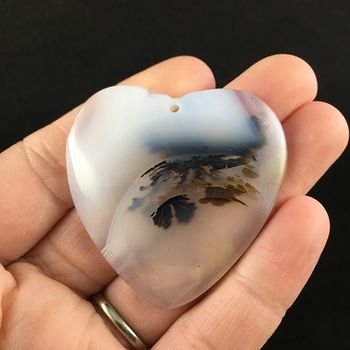 Heart Shaped Scenic Agate Stone Jewelry Pendant #mNQpEdWnALY