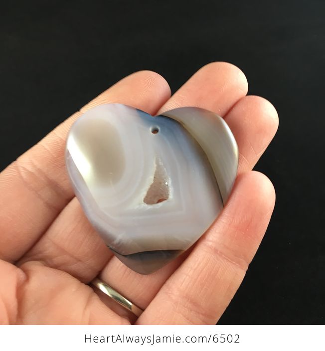 Heart Shaped Scenic Agate Stone Jewelry Pendant - #9VN7vOBtWTI-1