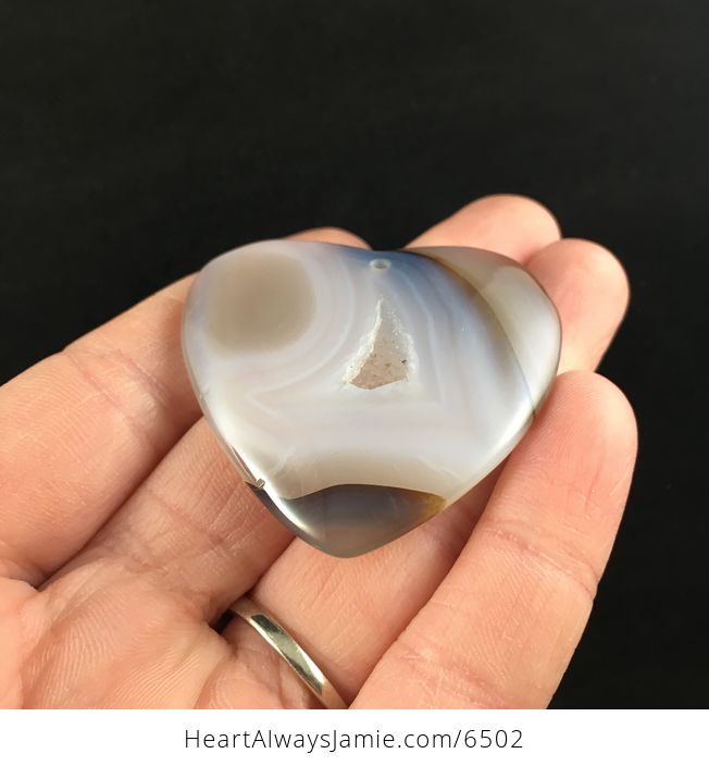 Heart Shaped Scenic Agate Stone Jewelry Pendant - #9VN7vOBtWTI-2