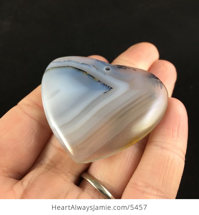 Heart Shaped Scenic Agate Stone Jewelry Pendant - #X063V46NxQ0-2