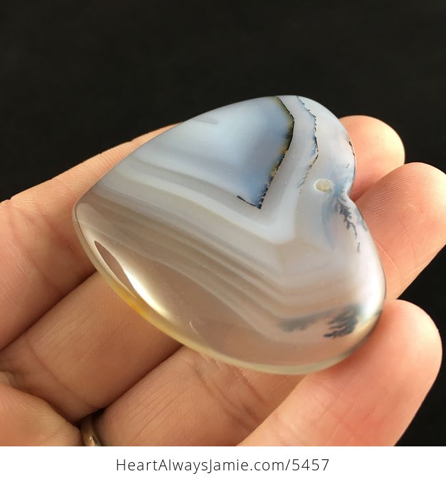 Heart Shaped Scenic Agate Stone Jewelry Pendant - #X063V46NxQ0-3