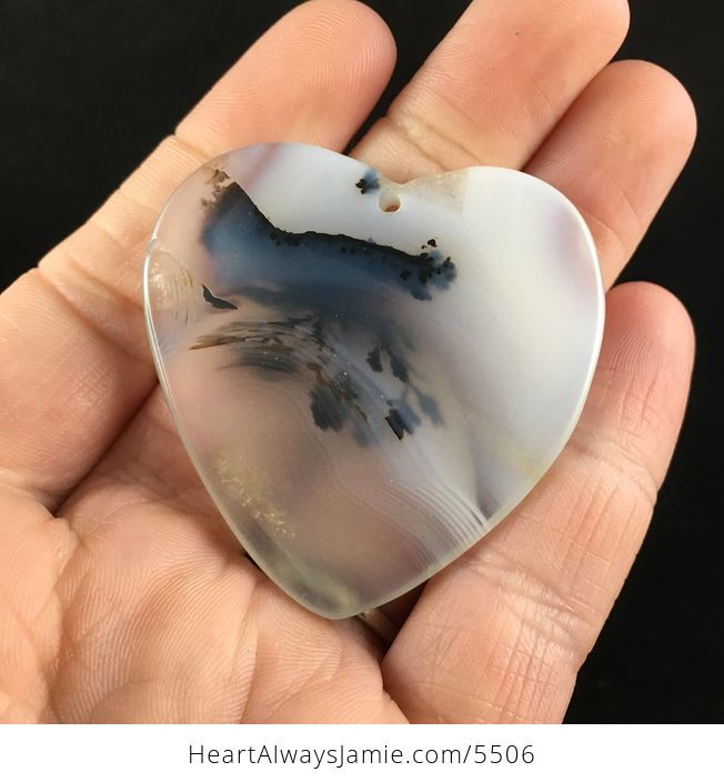 Heart Shaped Scenic Agate Stone Jewelry Pendant - #mNQpEdWnALY-6