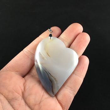 Heart Shaped Scenic Dendritic Agate Stone Jewelry Pendant #yJUavX5MdFo