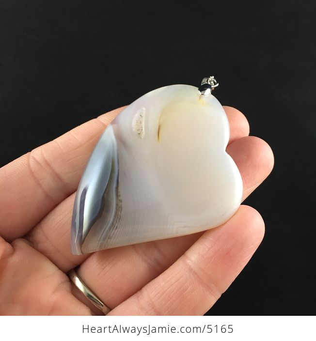 Heart Shaped Scenic Dendritic Agate Stone Jewelry Pendant - #yJUavX5MdFo-3