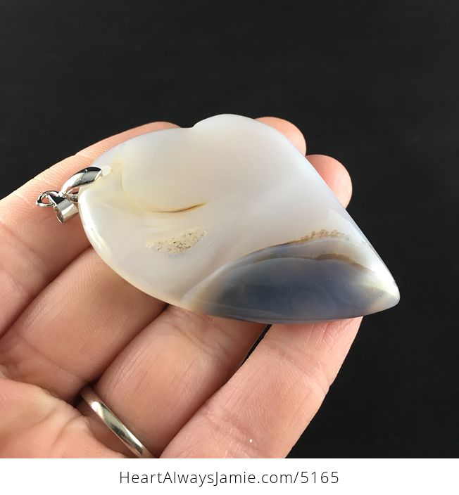 Heart Shaped Scenic Dendritic Agate Stone Jewelry Pendant - #yJUavX5MdFo-4