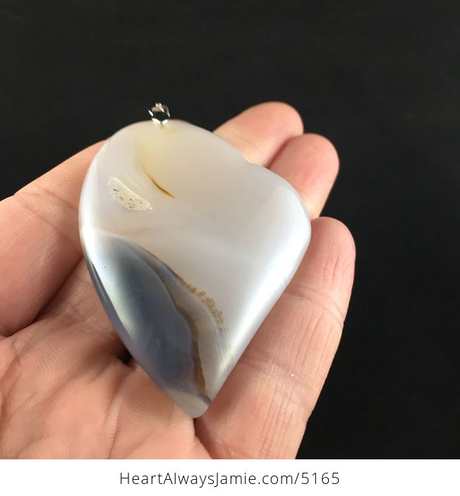 Heart Shaped Scenic Dendritic Agate Stone Jewelry Pendant - #yJUavX5MdFo-1