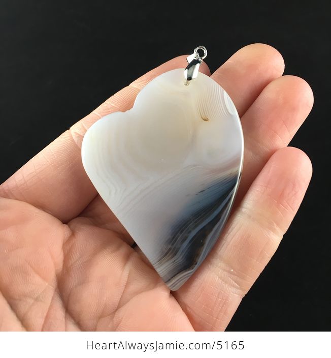 Heart Shaped Scenic Dendritic Agate Stone Jewelry Pendant - #yJUavX5MdFo-6