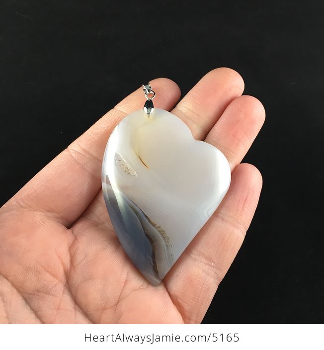 Heart Shaped Scenic Dendritic Agate Stone Jewelry Pendant - #yJUavX5MdFo-2