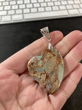 Heart Shaped Sea Sediment Jasper Stone Jewelry Pendant #jVjMpn0CzhQ