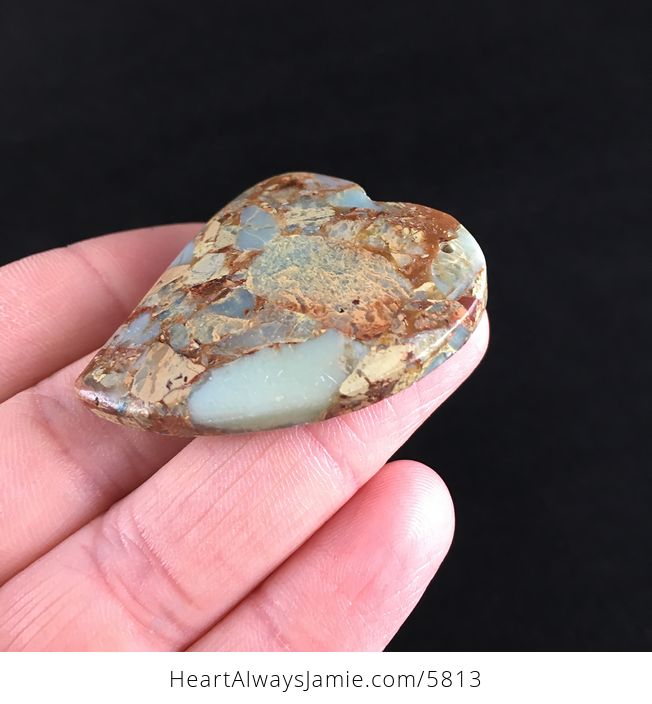 Heart Shaped Sea Sediment Jasper Stone Jewelry Pendant - #jVjMpn0CzhQ-4