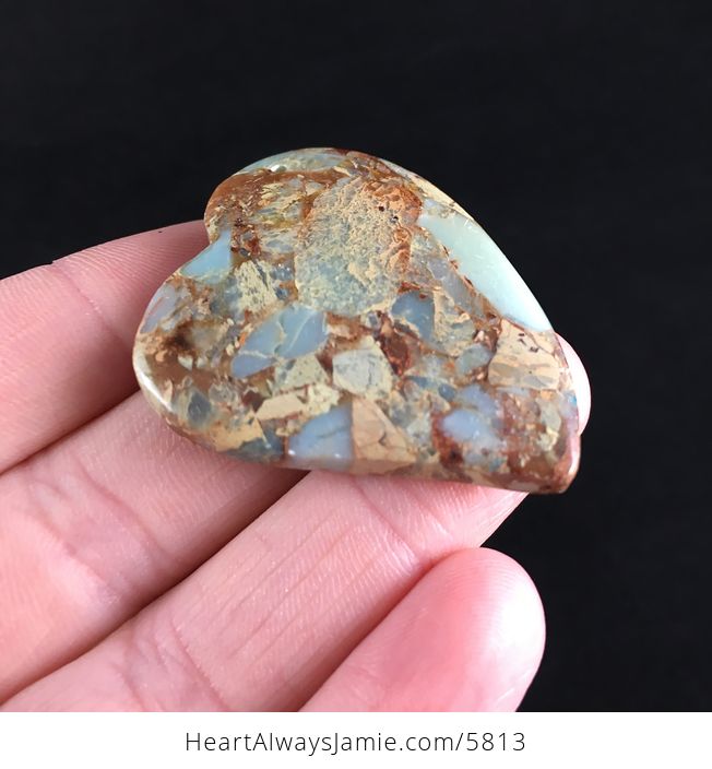 Heart Shaped Sea Sediment Jasper Stone Jewelry Pendant - #jVjMpn0CzhQ-5