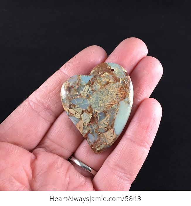 Heart Shaped Sea Sediment Jasper Stone Jewelry Pendant - #jVjMpn0CzhQ-2