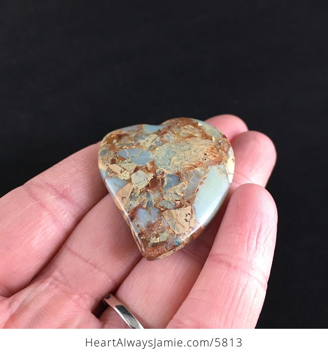 Heart Shaped Sea Sediment Jasper Stone Jewelry Pendant - #jVjMpn0CzhQ-3