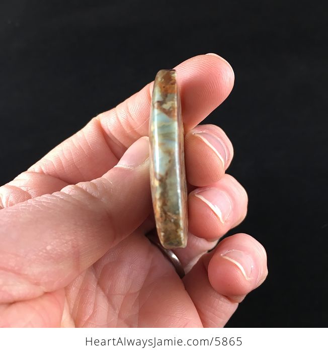 Heart Shaped Sea Sediment Jasper Stone Jewelry Pendant - #wJn1Kzj6pMw-6