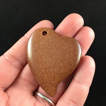 Heart Shaped Sparkly Goldstone Pendant Jewelry #8y2CTmvONSg