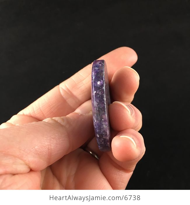 Heart Shaped Sparkly Lepidolite Stone Jewelry Pendant - #6UV1exaACW0-5