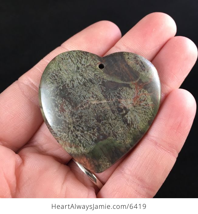 Heart Shaped Spiderweb Agate Stone Jewelry Pendant - #mVDq58D7ZtQ-1