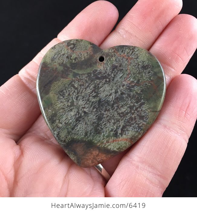 Heart Shaped Spiderweb Agate Stone Jewelry Pendant - #mVDq58D7ZtQ-6