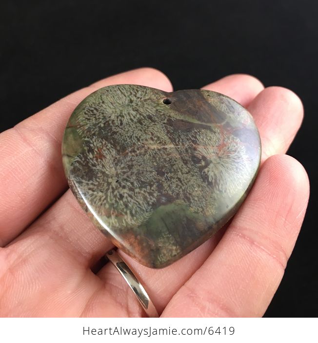Heart Shaped Spiderweb Agate Stone Jewelry Pendant - #mVDq58D7ZtQ-2