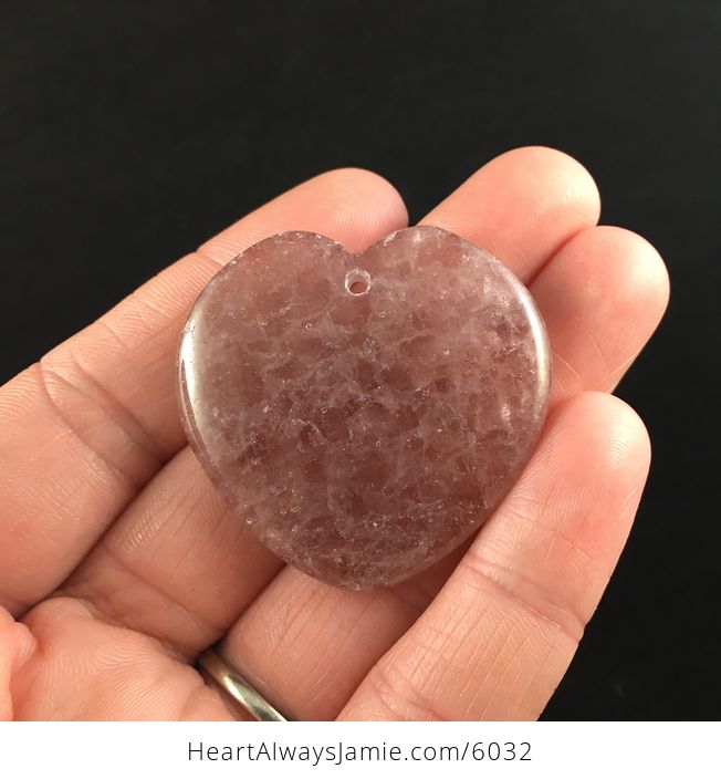Heart Shaped Strawberry Quartz Stone Jewelry Pendant - #6DqXCdef3LA-1