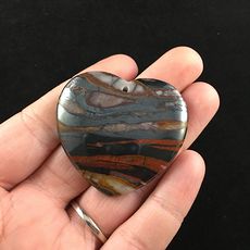 Heart Shaped Tiger Iron Stone Jewelry Pendant #7rlhkRjv0hQ