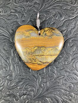 Heart Shaped Tiger Iron Stone Jewelry Pendant #Aeseg2ZBihk