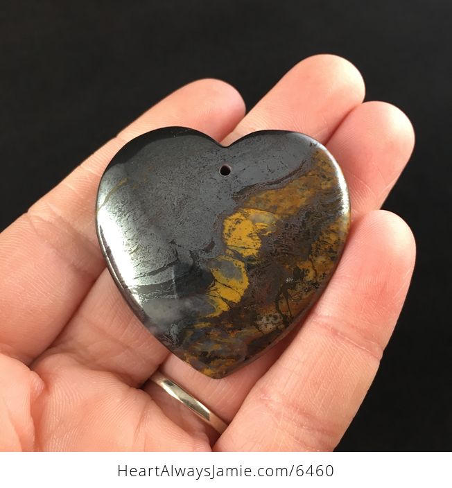 Heart Shaped Tiger Iron Stone Jewelry Pendant - #0DpyL0k5MfI-1