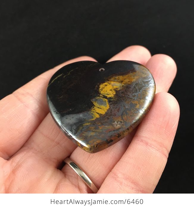 Heart Shaped Tiger Iron Stone Jewelry Pendant - #0DpyL0k5MfI-2